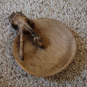 Vintage wood giraffe bowl